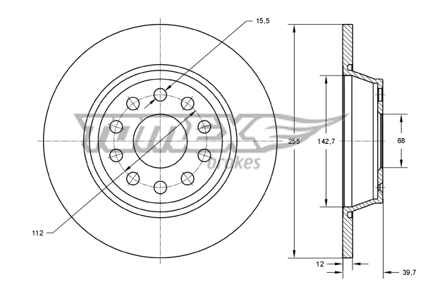 Brzdový kotúč TOMEX Brakes